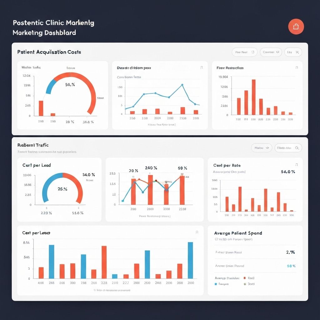 Marketing dashboard showing growth metrics